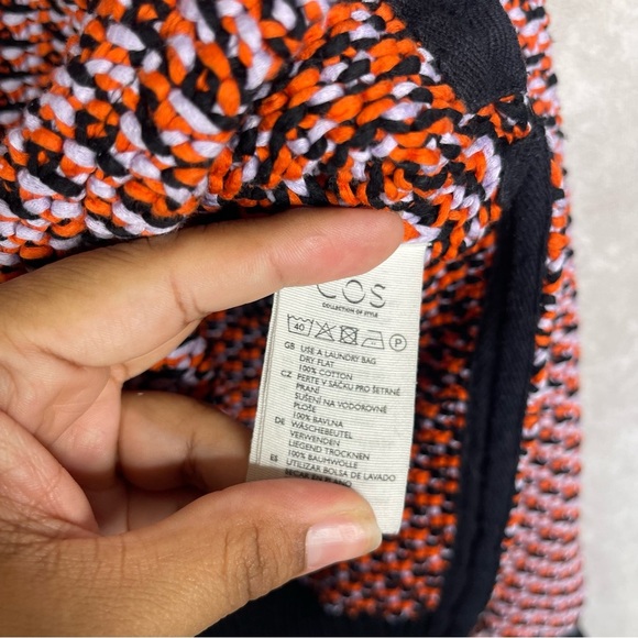 COS Crochet Knit Multi Color Side Slit Sweater Women's Size S - Picture 4 of 6